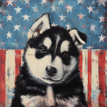 Patriotic Dog Sign, DCO-13352, Sign For Wreath, 10x10